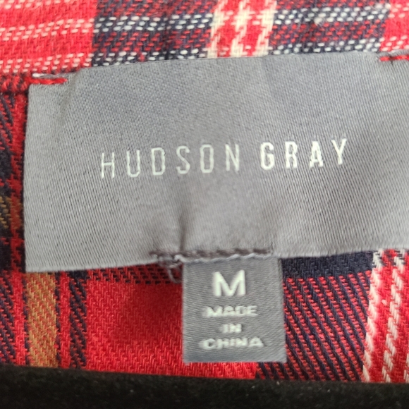 NWT Hudson Gray Tier Red Relaxed Bohemian Laid-back Casual Plaid Mini Dress Sz M - Picture 5 of 6